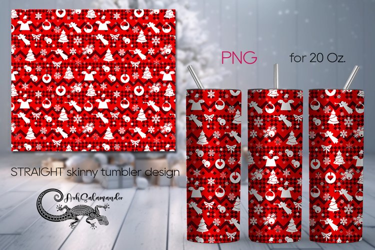 Christmas pattern | Red Xmas Sublimation Tumbler Design PL5