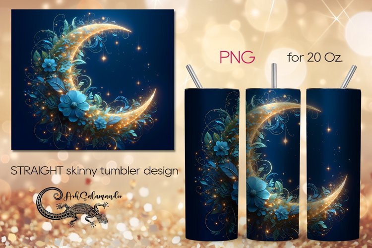 Moon flowers | Magic Skinny tumbler sublimation design PLUS5