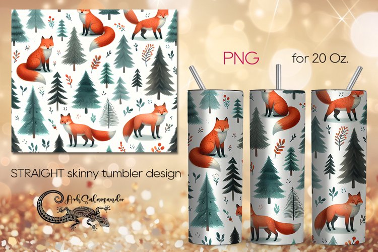 Christmas pattern | fox Xmas Sublimation Tumbler Design PL5