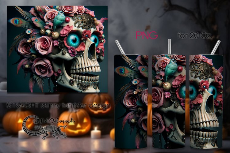 Funny skulls | Halloween Skinny tumbler sublimation PLUS5