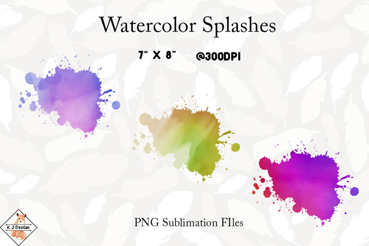 Watercolor Splashes Backgrounds | Sublimation