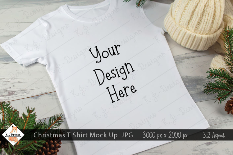 Christmas T Shirt Mock Up Photo JPG Background
