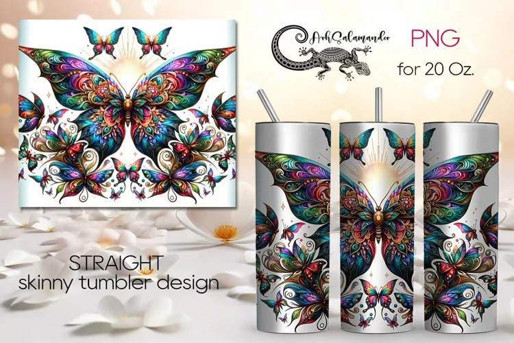 Magic Butterfly | skinny tumbler Sublimation design PLUS