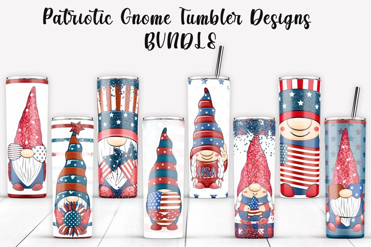 Patriotic Gnome Tumbler design. BUNDLE. Sublimation PNG,