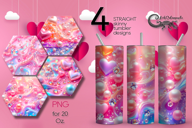 Love Pearls | 4 valentine Skinny tumbler sublimation designs