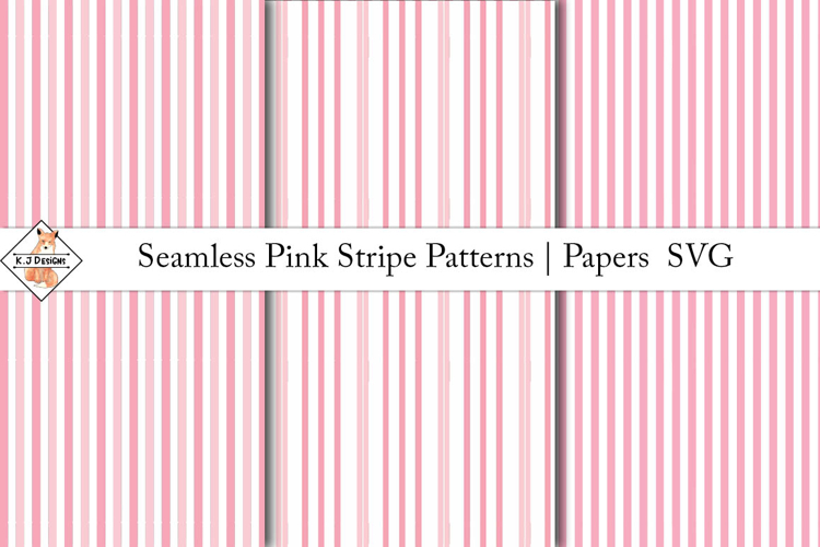 Seamless Pink Stripe Patterns | Digital Papers SVG