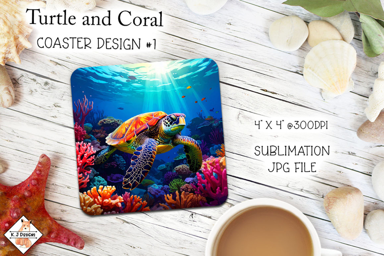 Turtle Coaster Design #1 Sublimation