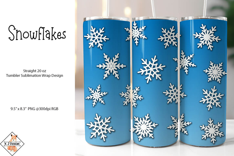 Snowflakes Tumbler Sublimation Wrap