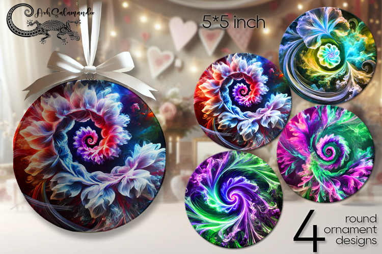 Abstract design | bright round ornaments sublimation PL