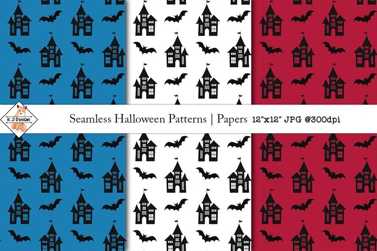 Halloween Seamless Patterns jpg example image 1