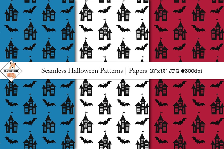 Halloween Seamless Patterns jpg