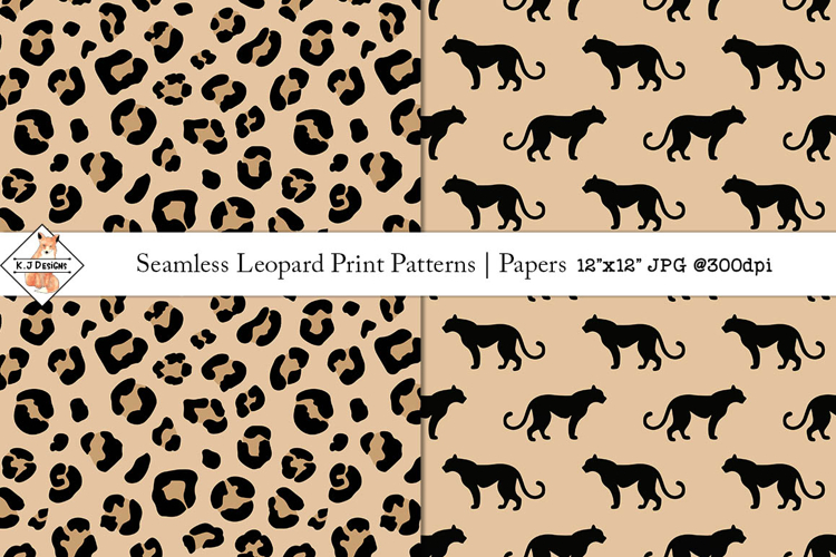 Seamless Leopard Print Patterns | Digital Papers