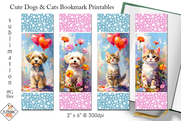 Cute Dogs & Cats Bookmark Designs | Printables