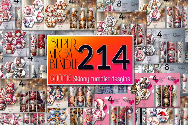 GNOME SUPER BUNDLE 2025 | 214 Skinny Tumbler designs