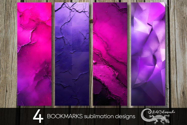 Abstract purple background | 4 bookmarks sublimation designs