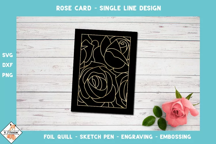 Roses Card SVG | Single Line Design