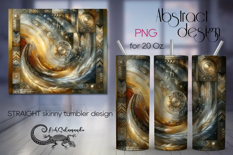 Abstract metallic design | Straight Skinny Tumbler PLUS