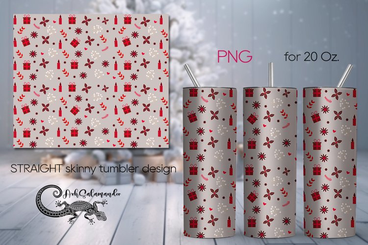 Christmas pattern | Red Xmas Sublimation Tumbler Design PL