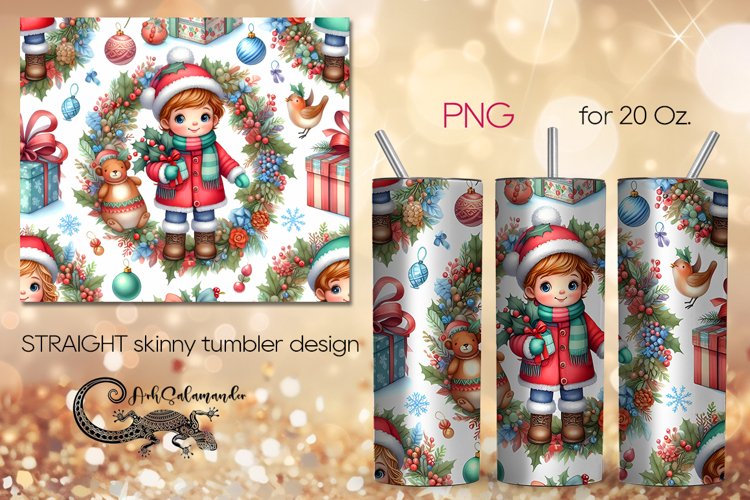 Christmas pattern | Xmas Sublimation Tumbler Design PL6
