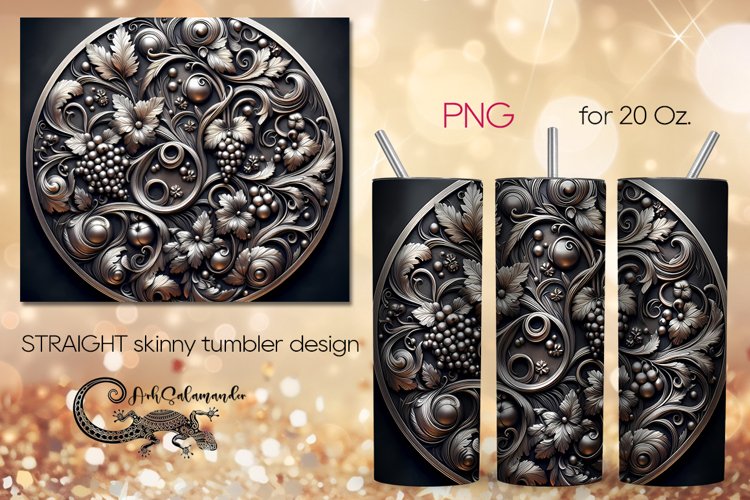 Metallic pattern design | Straight Skinny Tumbler PLUS6