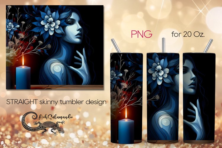 Girl in purple | modern skinny tumbler Sublimation design P6