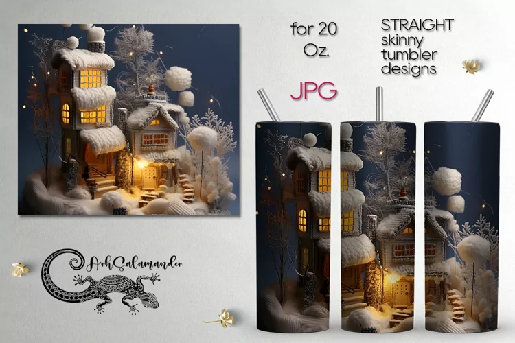 Knitted Christmas | Xmas Sublimation tumbler design PLUS6