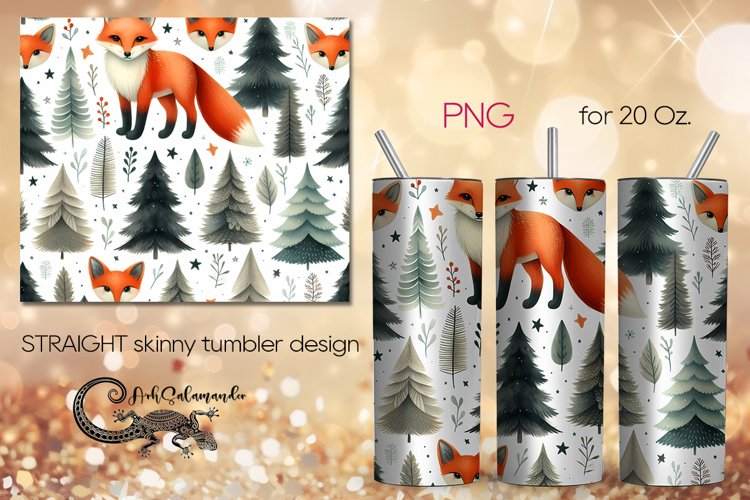 Christmas pattern | fox Xmas Sublimation Tumbler Design PL6