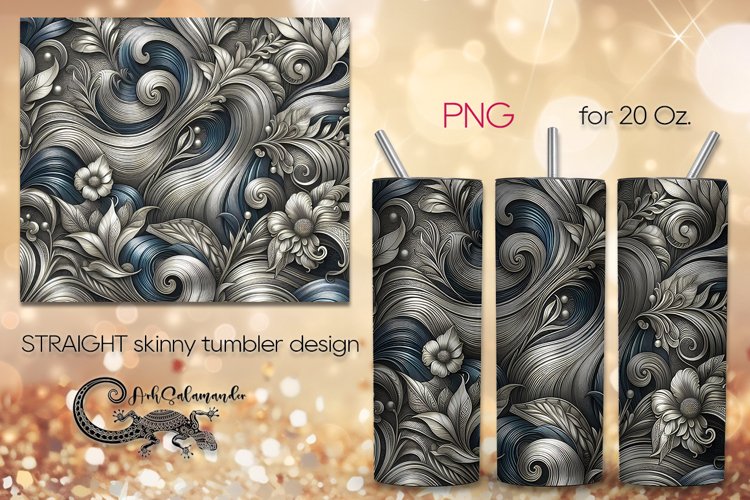 Metallic gold & silver | Straight Skinny Tumbler design PL6