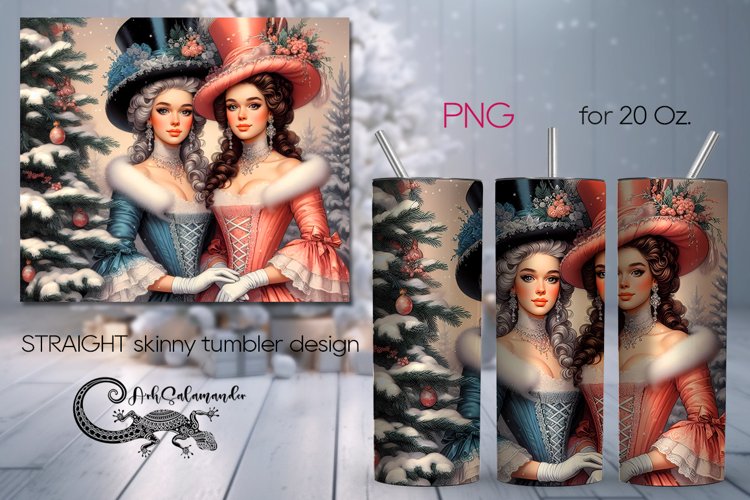 Retro Christmas | Xmas Skinny Tumbler Sublimation Design PL6