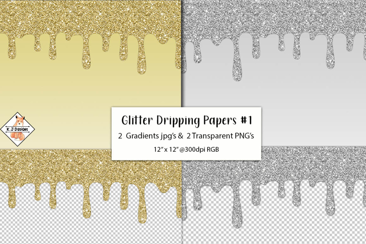 Glitter Dripping Papers #1| Digital Papers