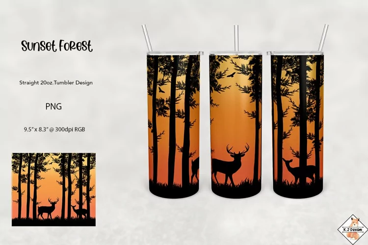 Tumbler Sublimation | Sunset Forest