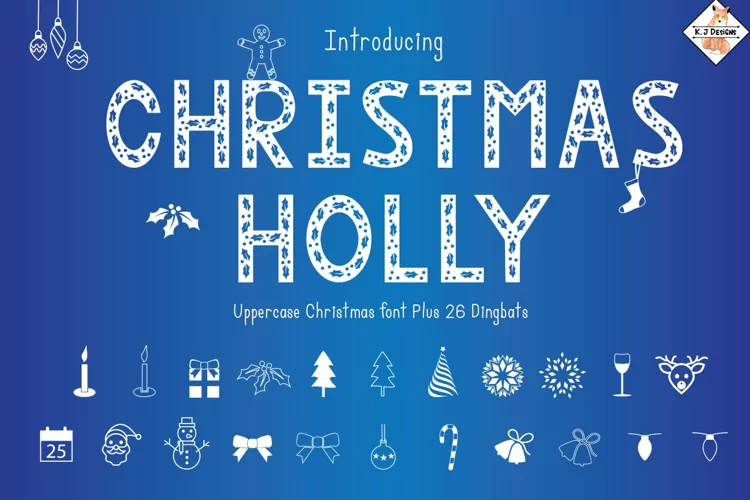 Christmas Holly - Font & Dingbats