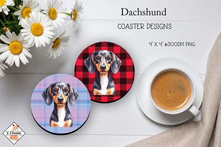 Dachshund Round Coaster Sublimation Designs