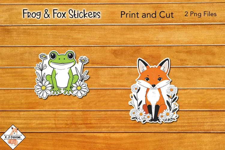 Fox & Frog Stickers | Print and Cut