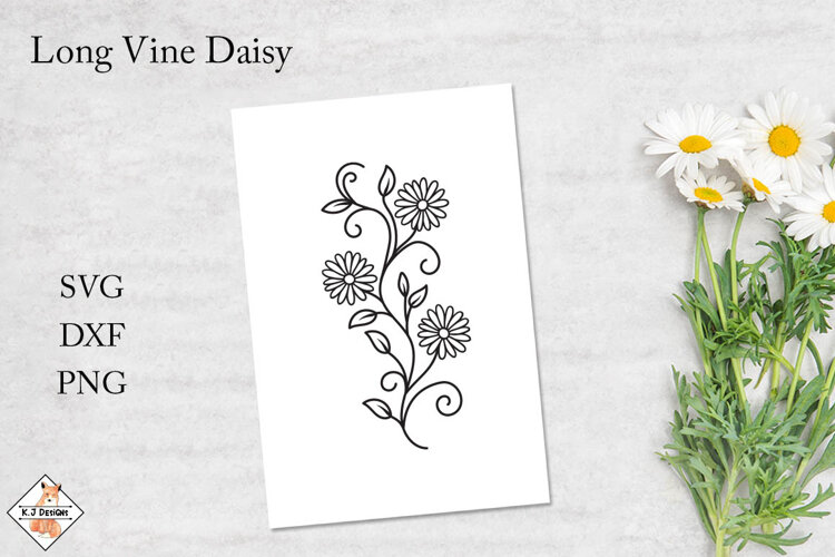 Long Vine Daisy Flowers SVG example image 1