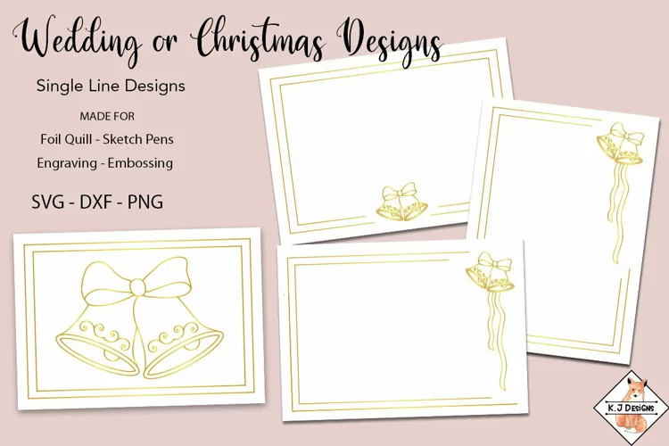 Wedding or Christmas SVG Designs | Single Line Designs