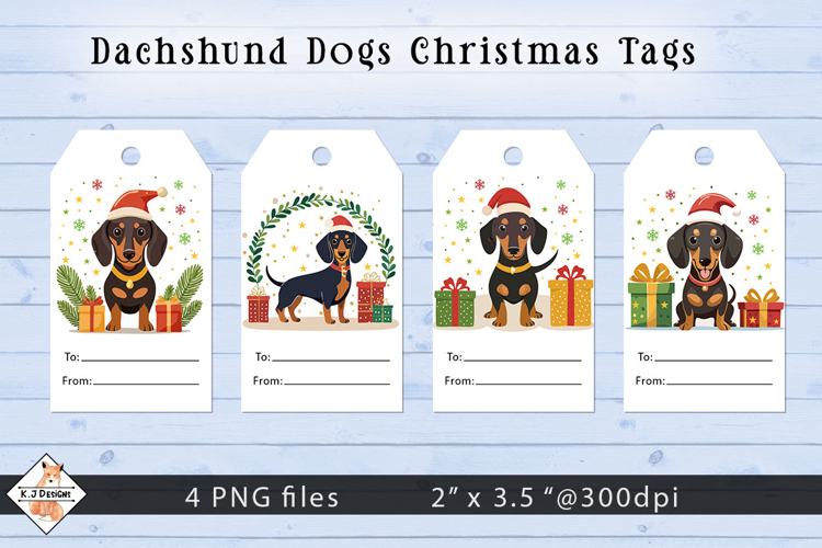 Christmas Gift Tags | Dachshund Dog Designs