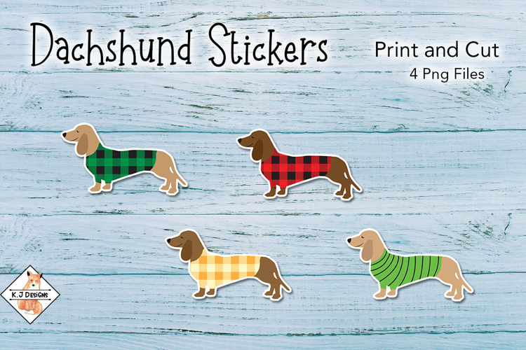 Dachshund Dog Stickers | Print and Cut