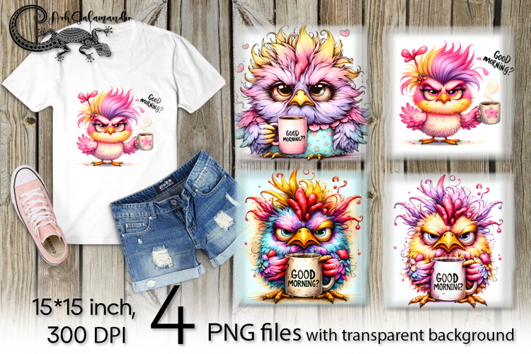 Good morning | 4 funny PNG Sublimation designs