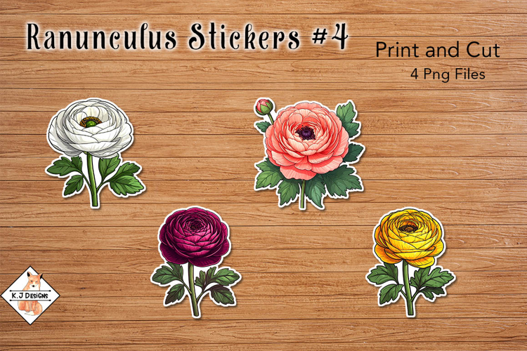Ranunculus Flower Stickers | Print and Cut