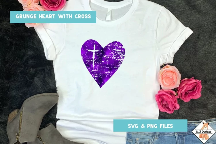 Heart and Cross SVG | Distressed Design
