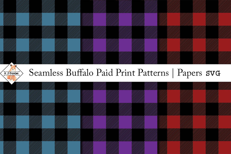 Seamless Buffalo Plaid Patterns SVG