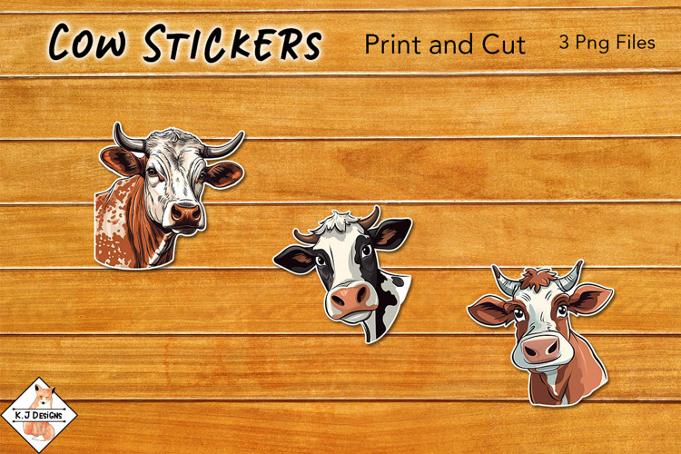 Cow Stickers | Print and Cut