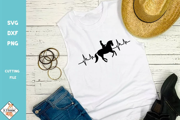 Dressage Horse Heartbeat Design SVG