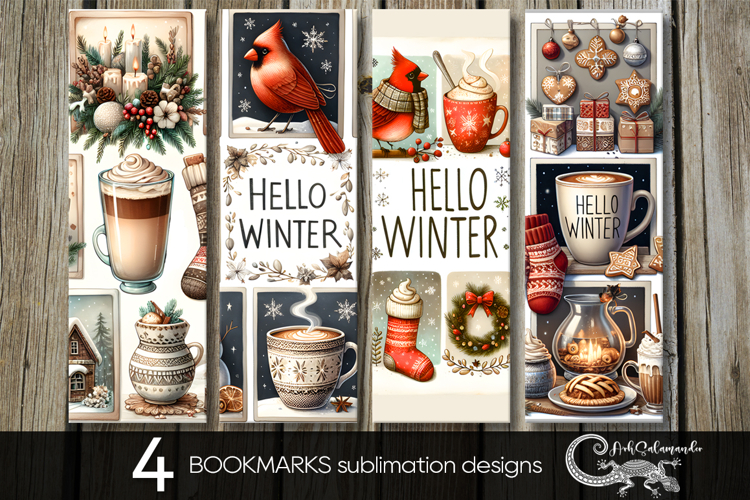 Xhristmas vibes | 4 winter Xmas bookmarks sublimation