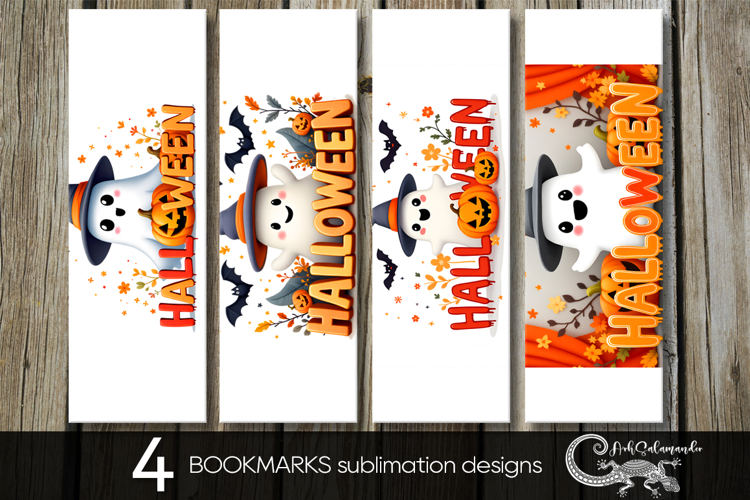 Funny ghost 2 | Cute Halloween bookmarks sublimation design