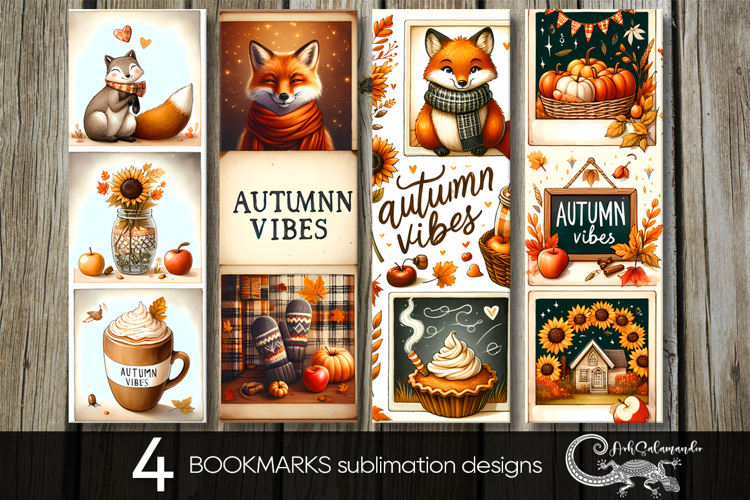 Autumn vibes | fall bookmarks sublimation designs P