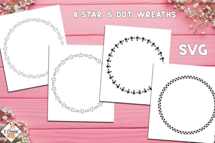 Star & Dot Wreaths SVG