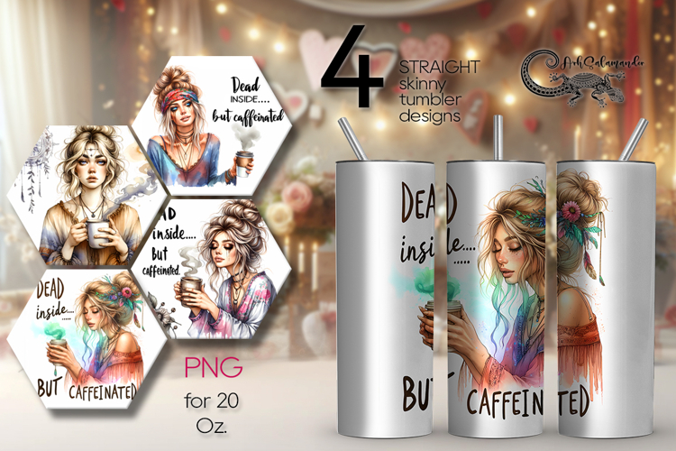 Coffee girl | 4 skinny tumbler Sublimation designs PL