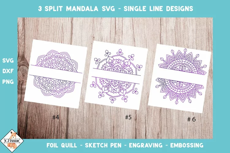 Split Mandala SVG Foil Quill | Single Line Designs